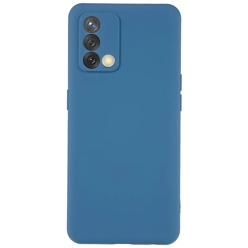 Pour Oppo A74 4G Étui de téléphone flexible en TPU avec bord incurvé résistant aux chocs, épaisseur de 2,0 mm, texture en silicone liquide antidérapante - Bleu