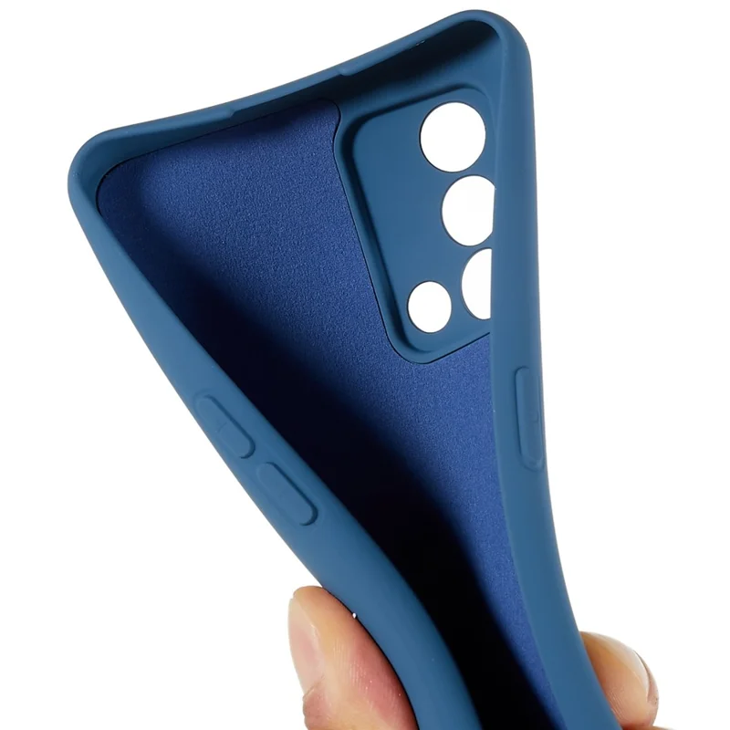 Pour Oppo A74 4G Étui de téléphone flexible en TPU avec bord incurvé résistant aux chocs, épaisseur de 2,0 mm, texture en silicone liquide antidérapante - Bleu