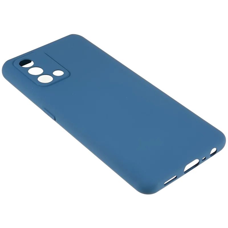 Pour Oppo A74 4G Étui de téléphone flexible en TPU avec bord incurvé résistant aux chocs, épaisseur de 2,0 mm, texture en silicone liquide antidérapante - Bleu