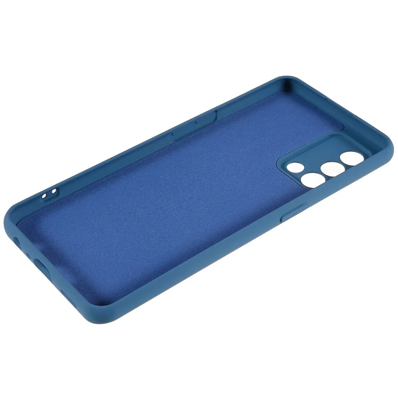 Pour Oppo A74 4G Étui de téléphone flexible en TPU avec bord incurvé résistant aux chocs, épaisseur de 2,0 mm, texture en silicone liquide antidérapante - Bleu