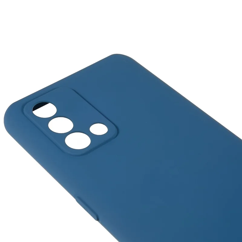 Pour Oppo A74 4G Étui de téléphone flexible en TPU avec bord incurvé résistant aux chocs, épaisseur de 2,0 mm, texture en silicone liquide antidérapante - Bleu