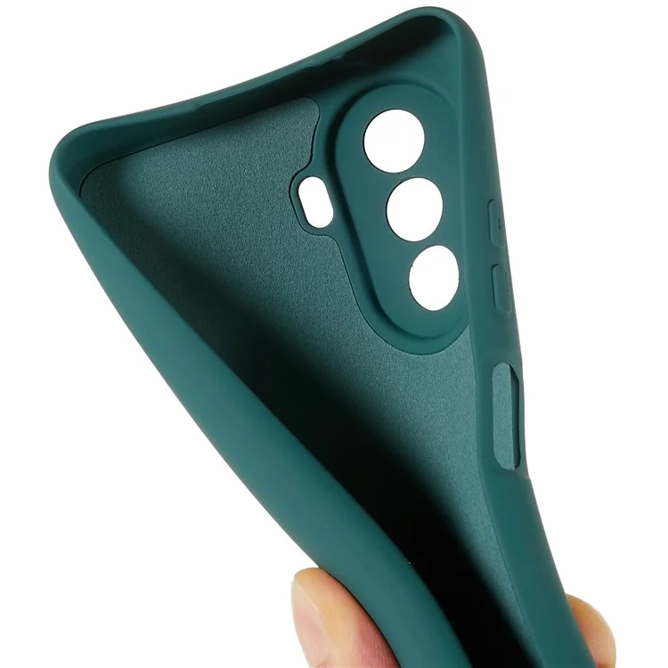 Para Huawei nova Y70 4G Arc Edge Liquid Silicone Texture Case 2.0mm Thick Shockproof Soft TPU Phone Cover - Midnight Green