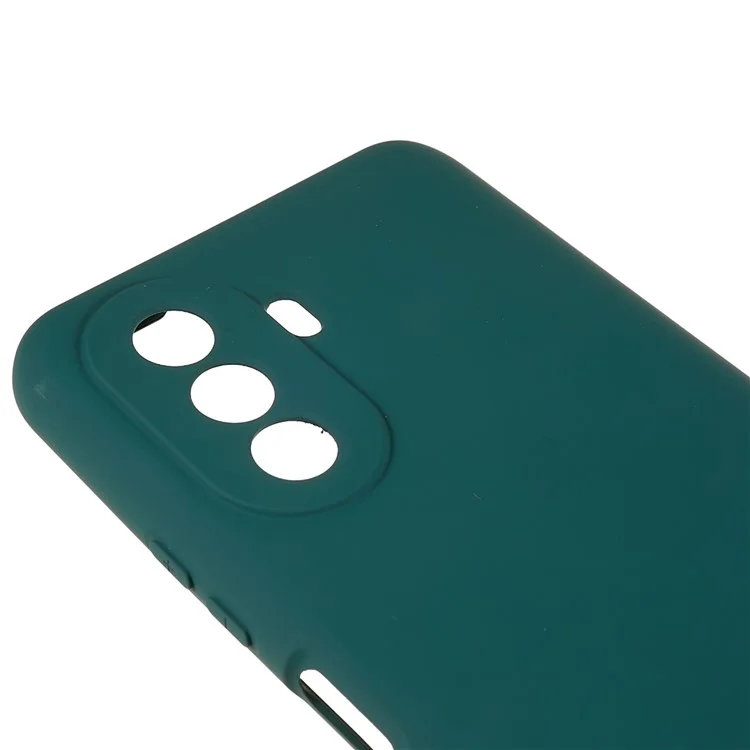 Para Huawei nova Y70 4G Arc Edge Liquid Silicone Texture Case 2.0mm Thick Shockproof Soft TPU Phone Cover - Midnight Green