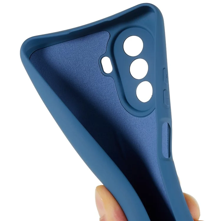 Pour Huawei nova Y70 4G Arc Edge Liquid Silicone Texture Case 2.0mm Thick Shockproof Soft TPU Phone Cover - Bleu