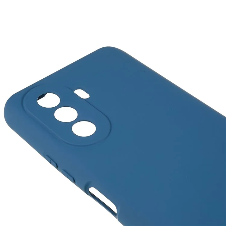 Pour Huawei nova Y70 4G Arc Edge Liquid Silicone Texture Case 2.0mm Thick Shockproof Soft TPU Phone Cover - Bleu
