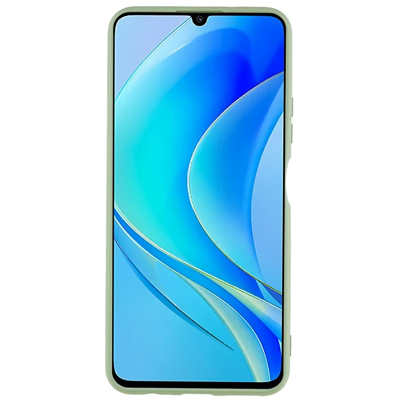 For Huawei nova Y70 4G Arc Edge Liquid Silicone Texture Case 2.0mm Thick Shockproof Soft TPU Phone Cover - Green