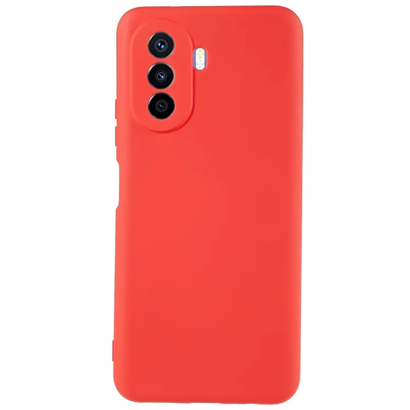 For Huawei nova Y70 4G Arc Edge Liquid Silicone Texture Case 2.0mm Thick Shockproof Soft TPU Phone Cover - Red