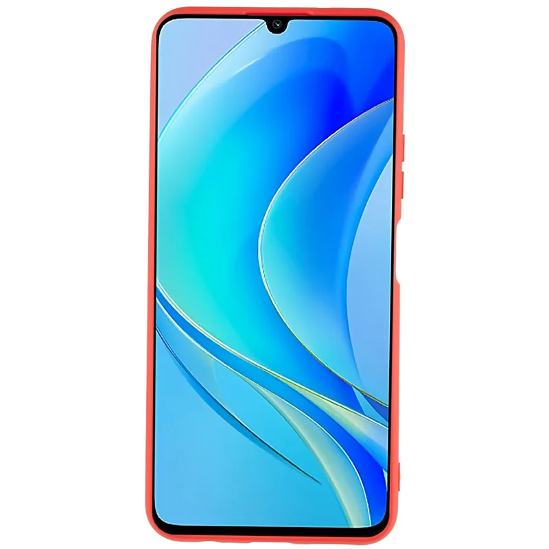 For Huawei nova Y70 4G Arc Edge Liquid Silicone Texture Case 2.0mm Thick Shockproof Soft TPU Phone Cover - Red