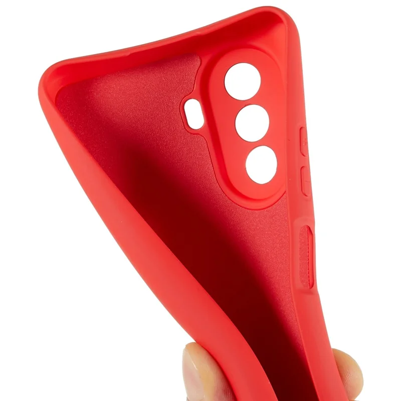 For Huawei nova Y70 4G Arc Edge Liquid Silicone Texture Case 2.0mm Thick Shockproof Soft TPU Phone Cover - Red