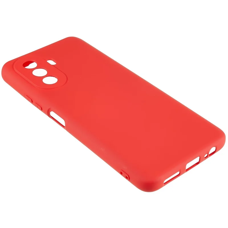 For Huawei nova Y70 4G Arc Edge Liquid Silicone Texture Case 2.0mm Thick Shockproof Soft TPU Phone Cover - Red