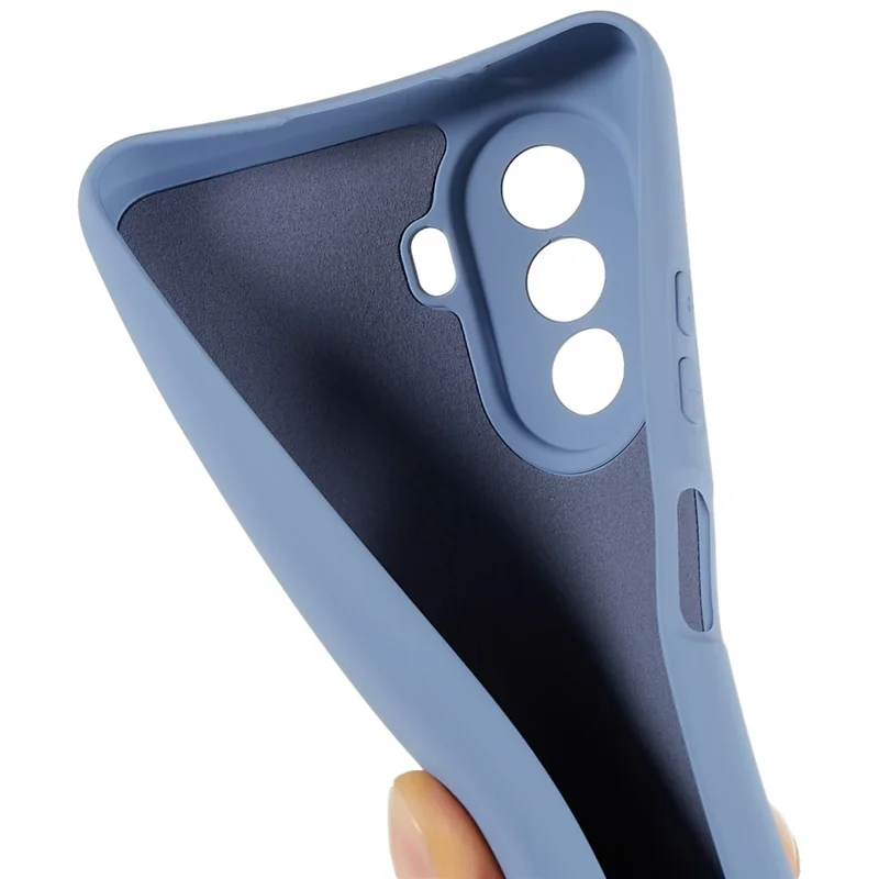 For Huawei nova Y70 4G Arc Edge Liquid Silicone Texture Case 2.0mm Thick Shockproof Soft TPU Phone Cover - Grey