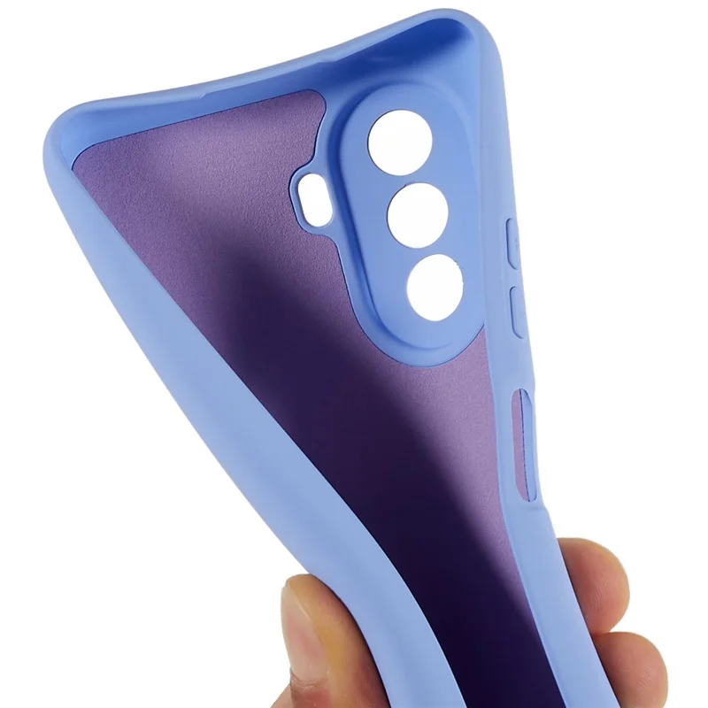 For Huawei nova Y70 4G Arc Edge Liquid Silicone Texture Case 2.0mm Thick Shockproof Soft TPU Phone Cover - Purple