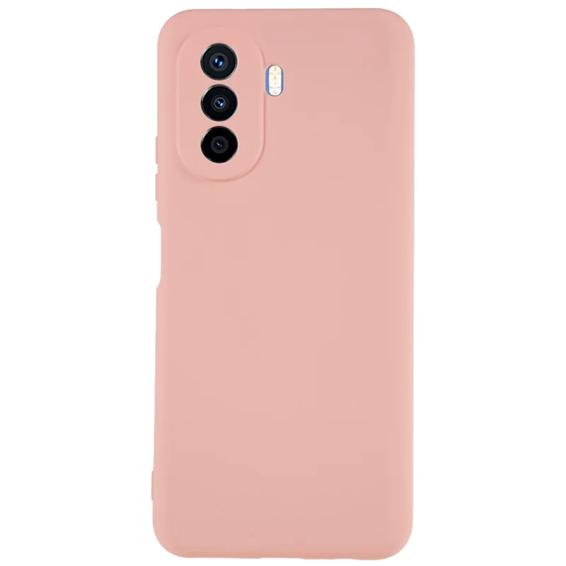 For Huawei nova Y70 4G Arc Edge Liquid Silicone Texture Case 2.0mm Thick Shockproof Soft TPU Phone Cover - Pink