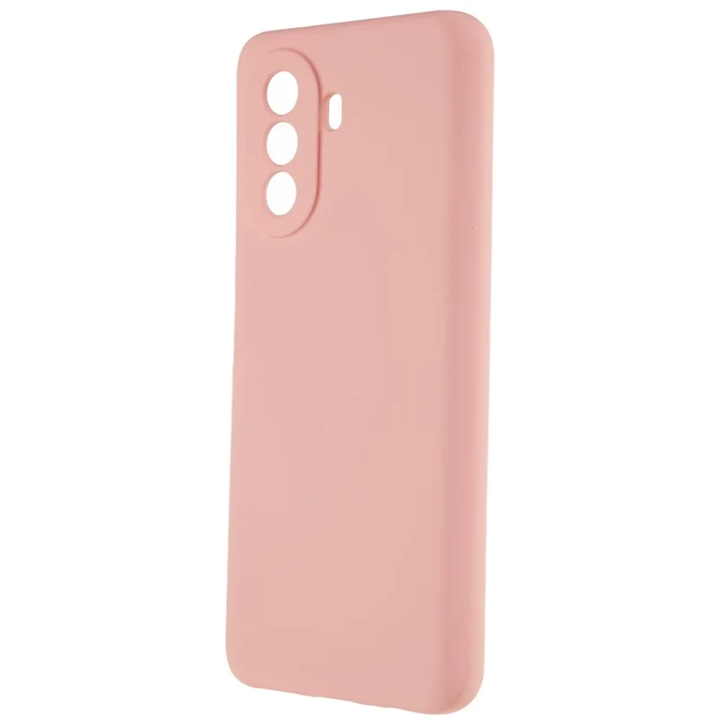 For Huawei nova Y70 4G Arc Edge Liquid Silicone Texture Case 2.0mm Thick Shockproof Soft TPU Phone Cover - Pink