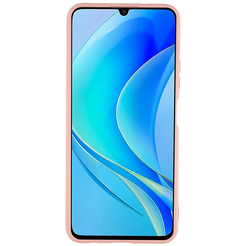 For Huawei nova Y70 4G Arc Edge Liquid Silicone Texture Case 2.0mm Thick Shockproof Soft TPU Phone Cover - Pink