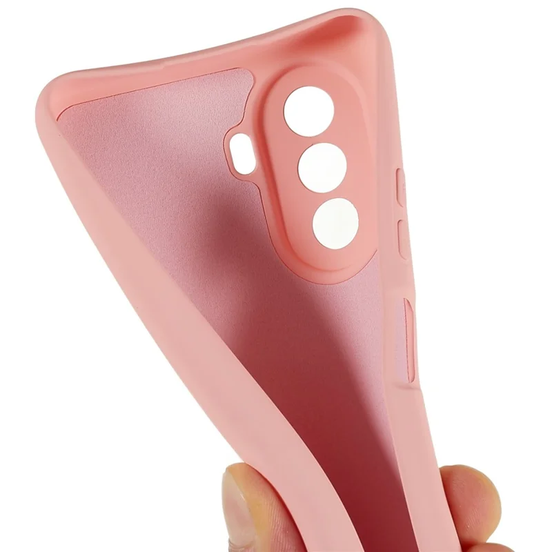 For Huawei nova Y70 4G Arc Edge Liquid Silicone Texture Case 2.0mm Thick Shockproof Soft TPU Phone Cover - Pink
