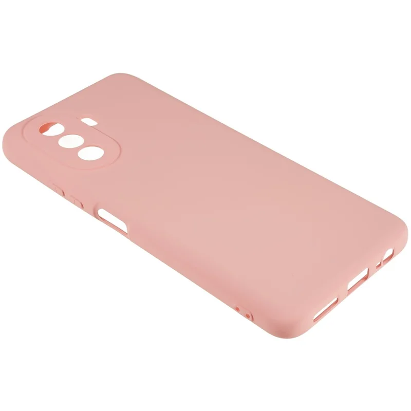 For Huawei nova Y70 4G Arc Edge Liquid Silicone Texture Case 2.0mm Thick Shockproof Soft TPU Phone Cover - Pink