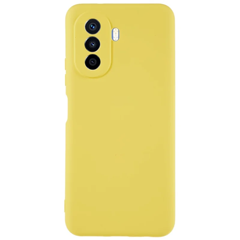 For Huawei nova Y70 4G Arc Edge Liquid Silicone Texture Case 2.0mm Thick Shockproof Soft TPU Phone Cover - Yellow