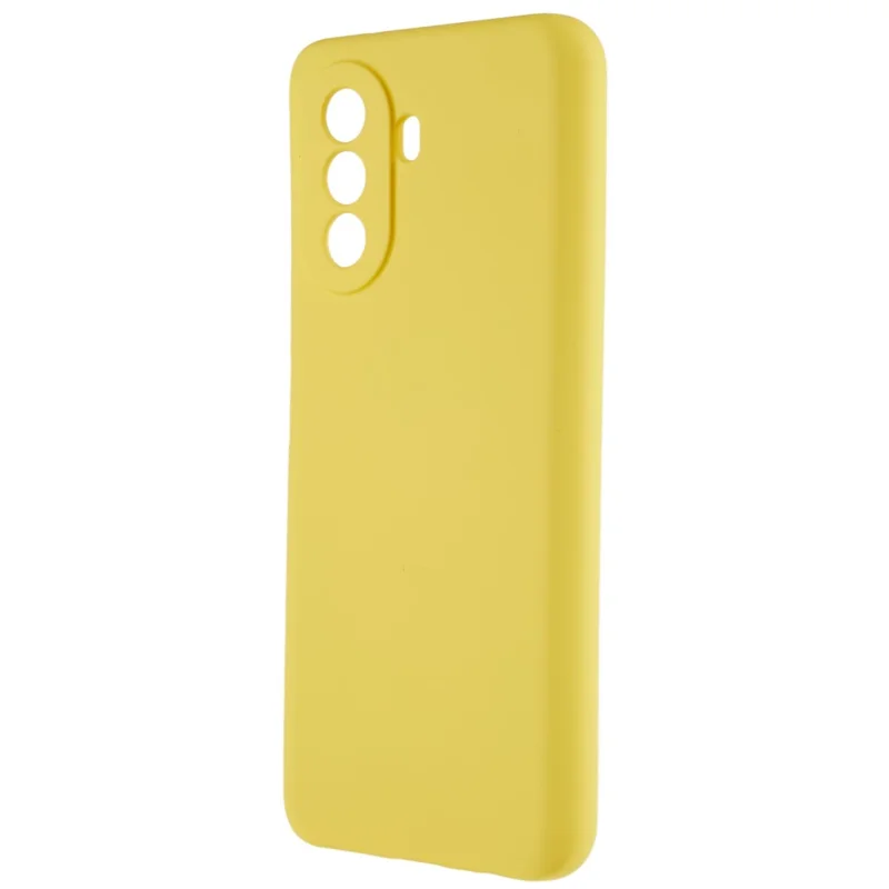 For Huawei nova Y70 4G Arc Edge Liquid Silicone Texture Case 2.0mm Thick Shockproof Soft TPU Phone Cover - Yellow
