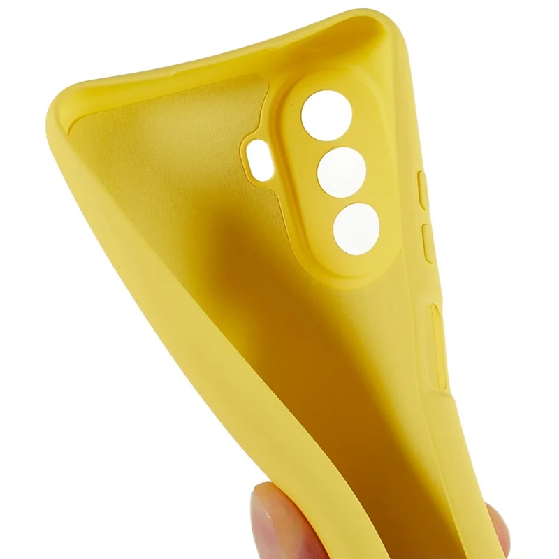 For Huawei nova Y70 4G Arc Edge Liquid Silicone Texture Case 2.0mm Thick Shockproof Soft TPU Phone Cover - Yellow