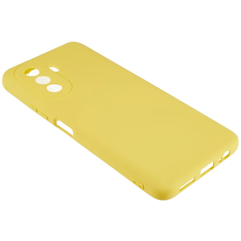 For Huawei nova Y70 4G Arc Edge Liquid Silicone Texture Case 2.0mm Thick Shockproof Soft TPU Phone Cover - Yellow