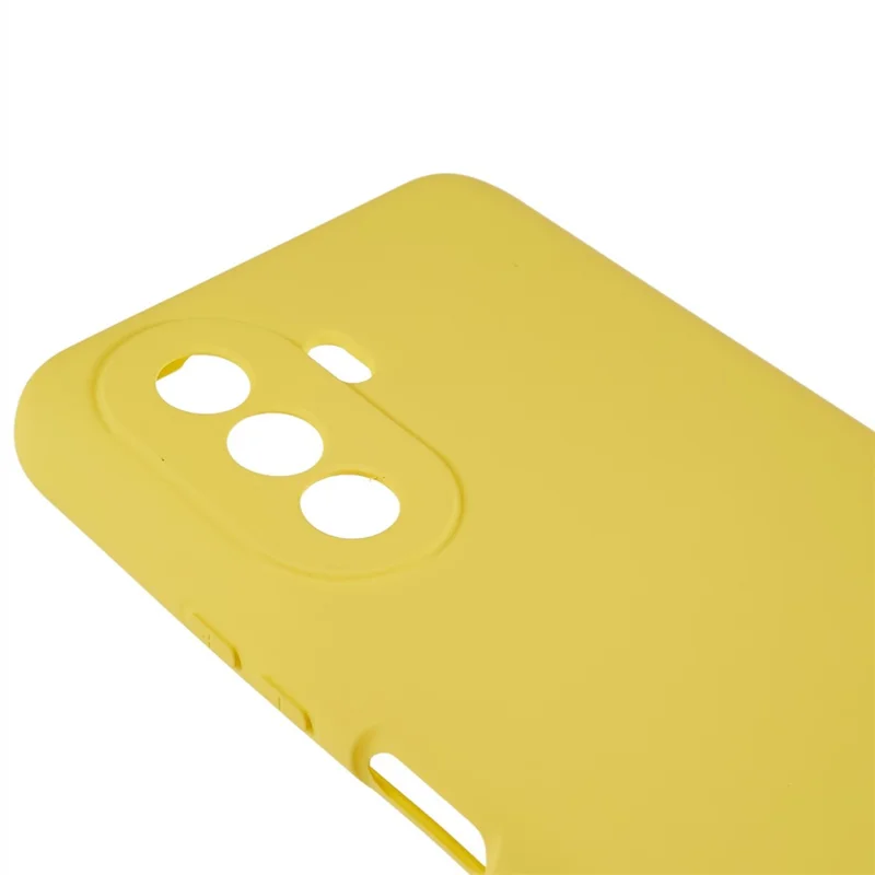 For Huawei nova Y70 4G Arc Edge Liquid Silicone Texture Case 2.0mm Thick Shockproof Soft TPU Phone Cover - Yellow