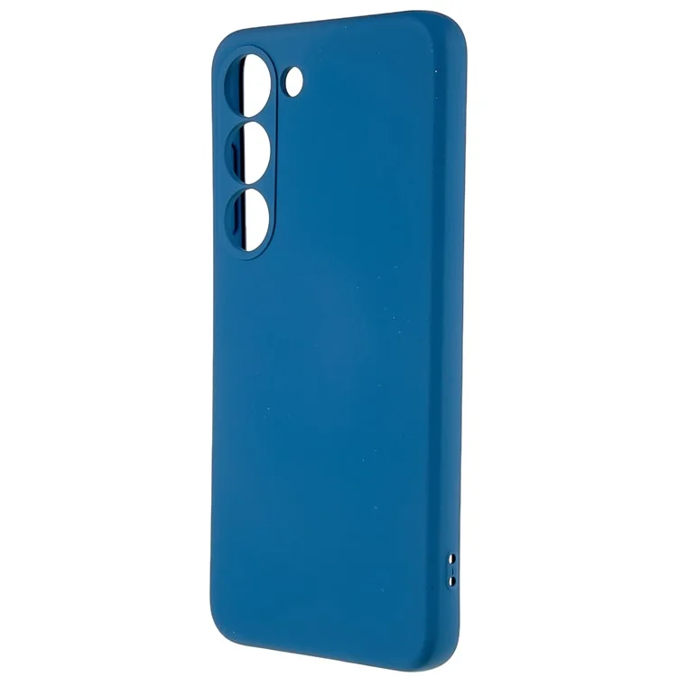 For Samsung Galaxy S23+ 2.0mm Thick Soft TPU Phone Case Liquid Silicone Texture Arc Edge Camera Lens Protection Cover - Blue