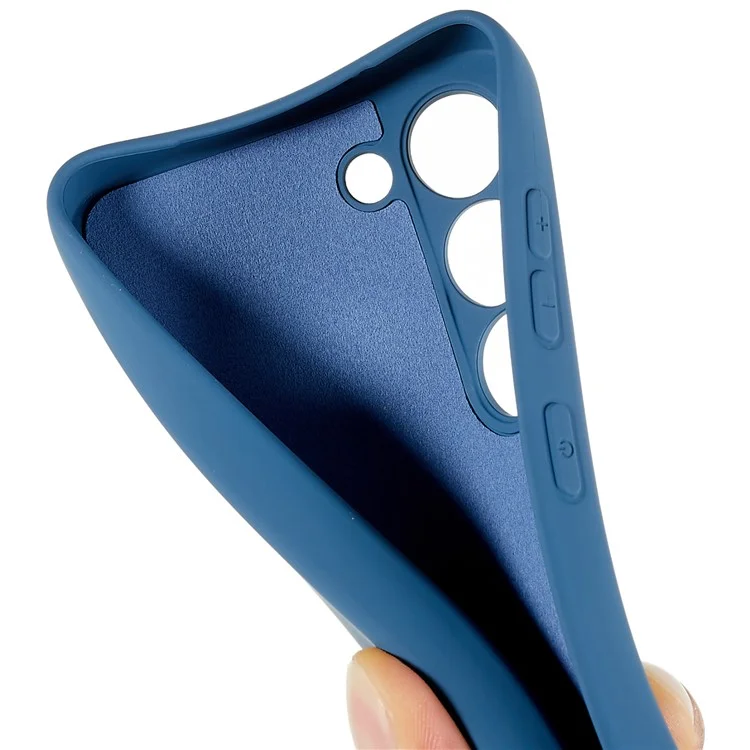 For Samsung Galaxy S23+ 2.0mm Thick Soft TPU Phone Case Liquid Silicone Texture Arc Edge Camera Lens Protection Cover - Blue