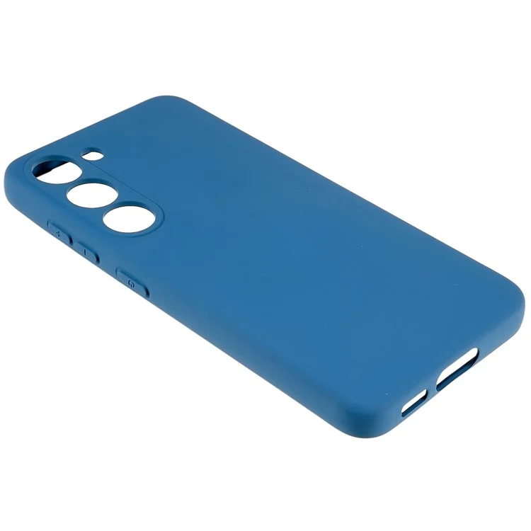 For Samsung Galaxy S23+ 2.0mm Thick Soft TPU Phone Case Liquid Silicone Texture Arc Edge Camera Lens Protection Cover - Blue