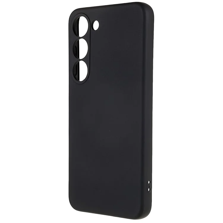 Pour Samsung Galaxy S23 Liquid Silicone Texture Soft TPU Phone Case Arc Edge 2.0mm Thick Drop Protection Back Cover - Noir