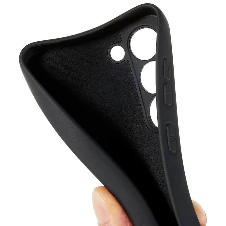 Pour Samsung Galaxy S23 Liquid Silicone Texture Soft TPU Phone Case Arc Edge 2.0mm Thick Drop Protection Back Cover - Noir