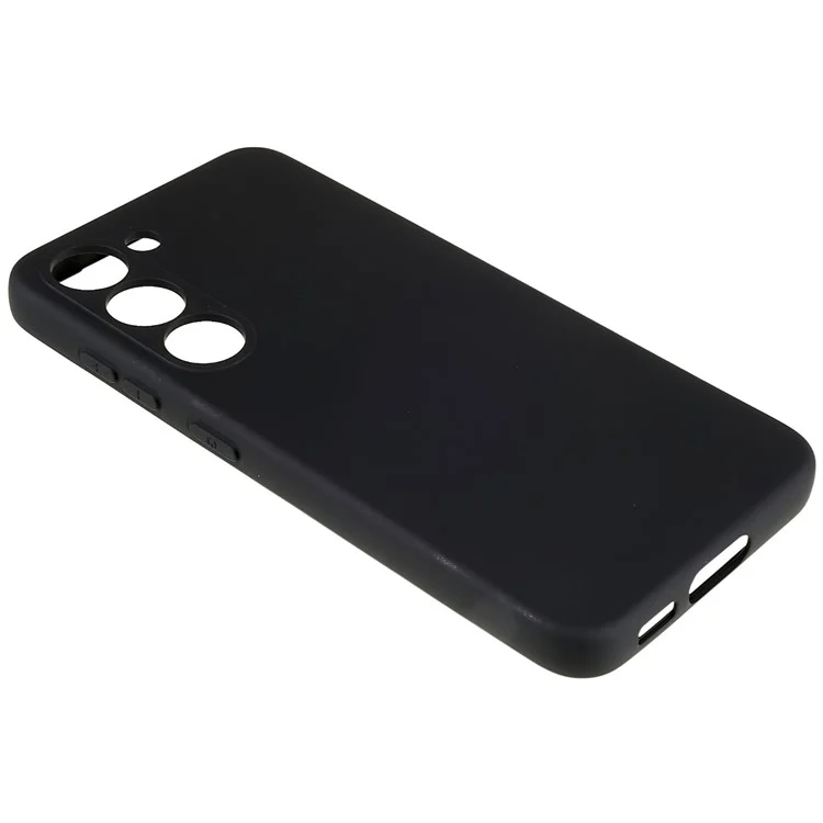 Pour Samsung Galaxy S23 Liquid Silicone Texture Soft TPU Phone Case Arc Edge 2.0mm Thick Drop Protection Back Cover - Noir