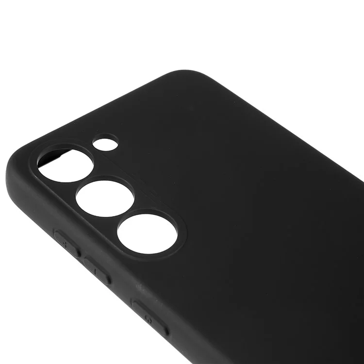 Pour Samsung Galaxy S23 Liquid Silicone Texture Soft TPU Phone Case Arc Edge 2.0mm Thick Drop Protection Back Cover - Noir