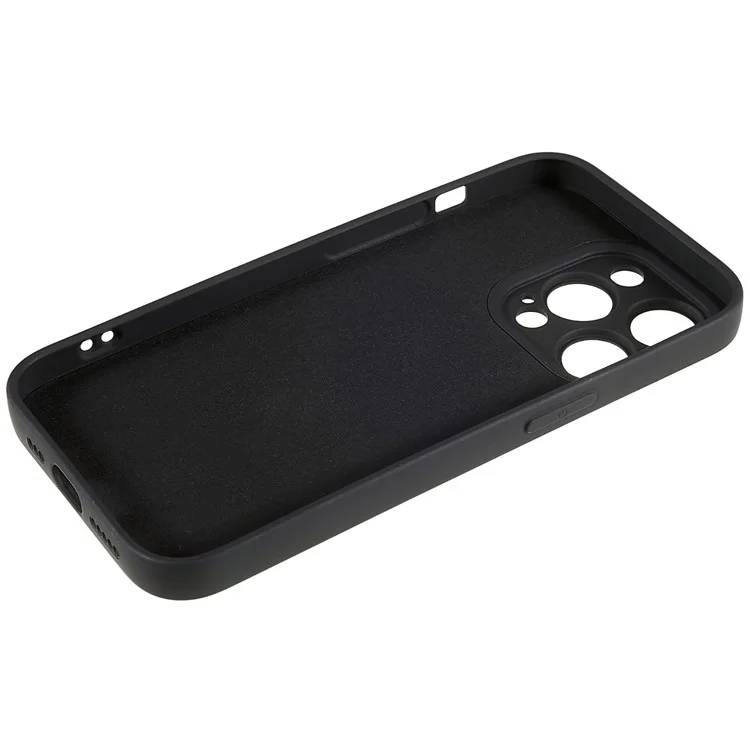 For iPhone 14 Pro Max Precise Cutout Liquid Silicone Texture Back Case Arc Edge  2.0mm Thick TPU Anti-Scratch Phone Cover - Black