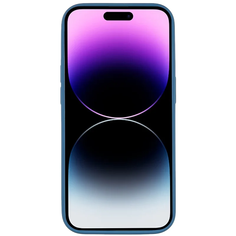 Für iPhone 14 Pro Soft TPU 2,0 mm dicke stoßfeste Handyhülle Flüssigsilikon-Textur Bogen-Rand Präziser Ausschnitt Abdeckung - Blau