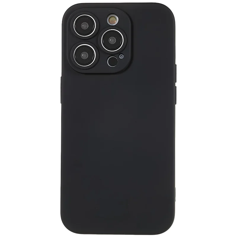 Pour iPhone 14 Pro Étui de téléphone en silicone liquide souple de 2,0 mm d'épaisseur, antichoc - Noir