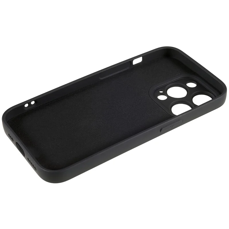 Pour iPhone 14 Pro Étui de téléphone en silicone liquide souple de 2,0 mm d'épaisseur, antichoc - Noir