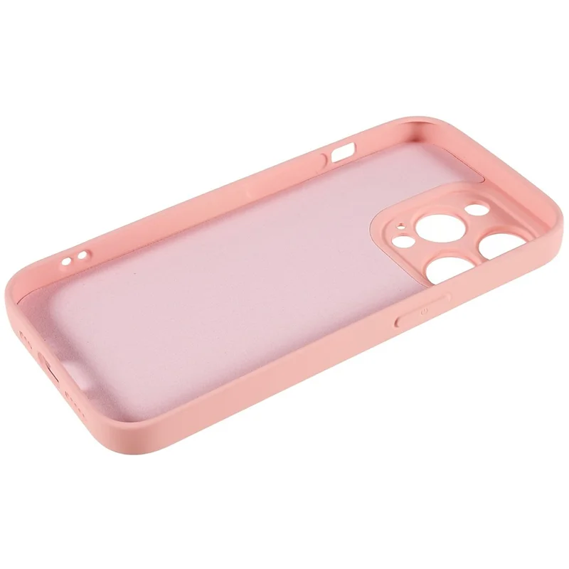 For iPhone 14 Pro Soft TPU 2.0mm Thick Shockproof Phone Case Liquid Silicone Texture Arc Edge Precise Cutout Cover - Pink
