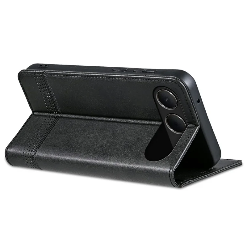 AZNS For Oppo A7 Pro 5G Phone Case Cowhide Texture PU Leather Wallet Phone Cover - Black