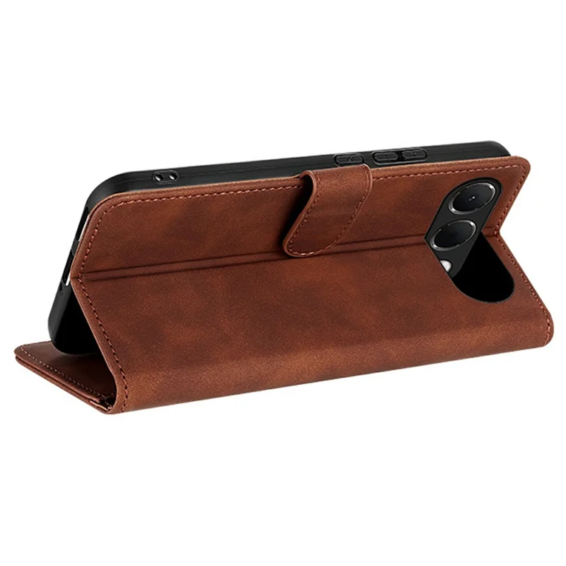 AZNS For Oppo A7 Pro 5G Case PU Leather Wallet Phone Cover - Brown