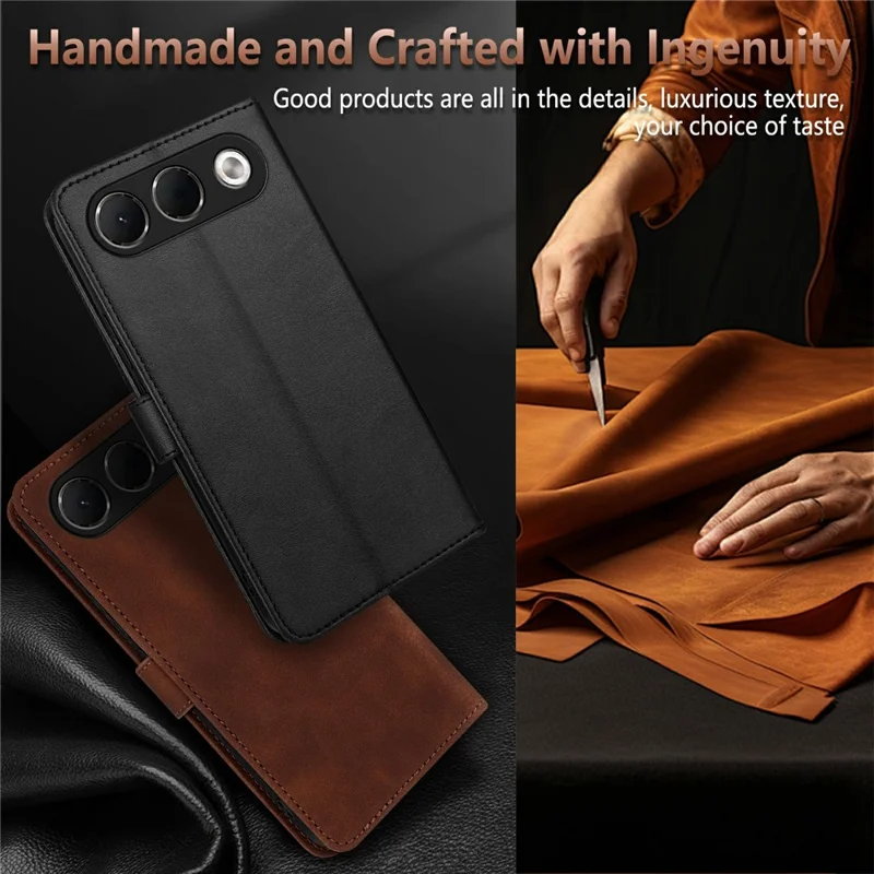 AZNS For Oppo A7 Pro 5G Case PU Leather Wallet Phone Cover - Brown