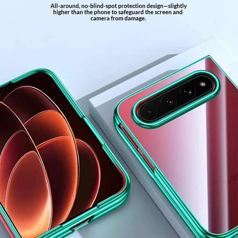 Til Xiaomi 18 Fold Case Elektropladeret Gennemsigtig Slank Hård PC Telefonbeskyttelse - Grøn