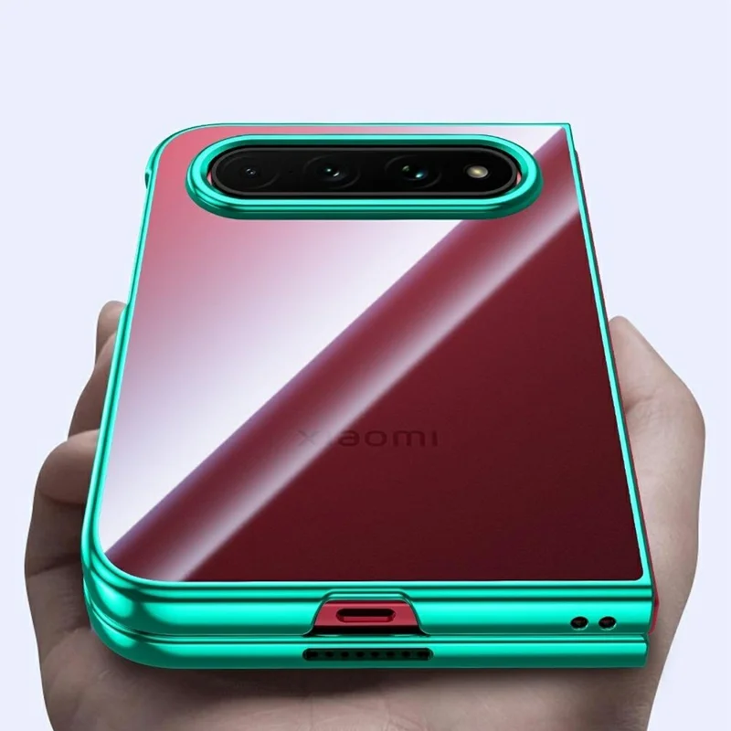 Til Xiaomi 18 Fold Case Elektropladeret Gennemsigtig Slank Hård PC Telefonbeskyttelse - Grøn
