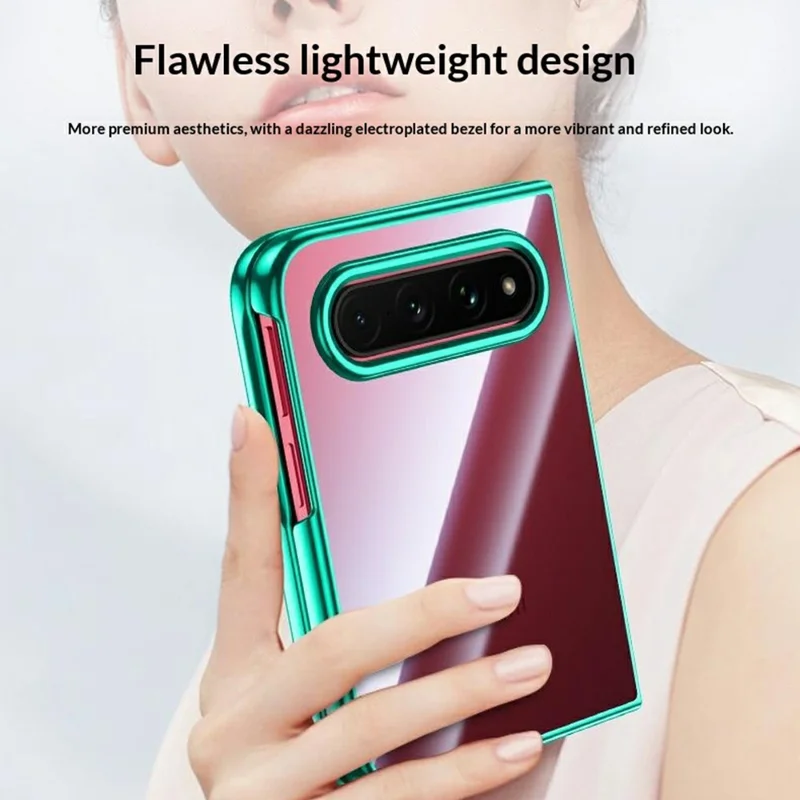 Til Xiaomi 18 Fold Case Elektropladeret Gennemsigtig Slank Hård PC Telefonbeskyttelse - Grøn