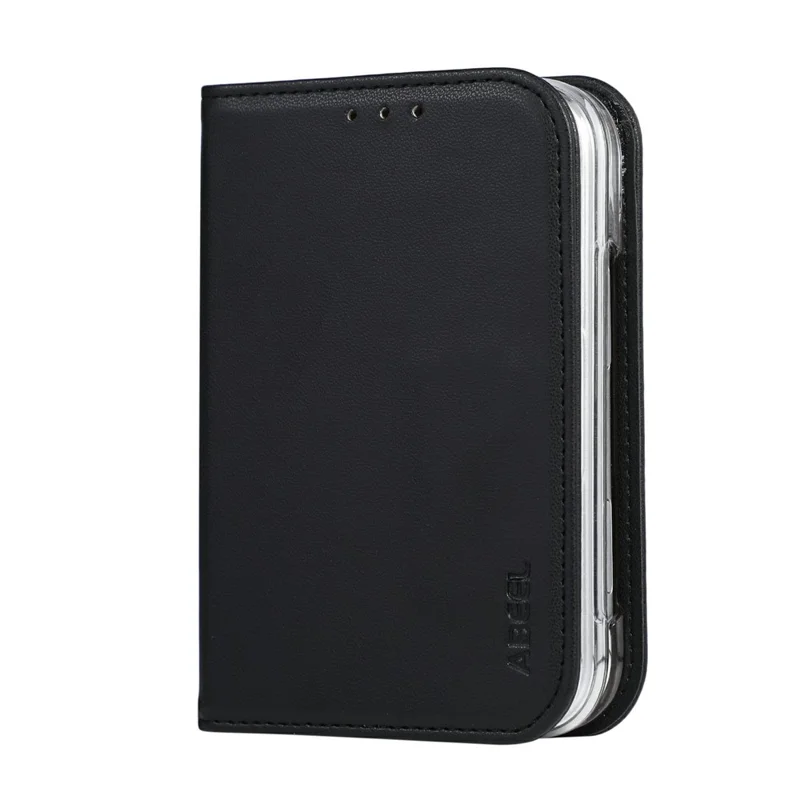 ABEEL for iPhone Duo Phone Case RFID Blocking Leather Flip Cover - Black