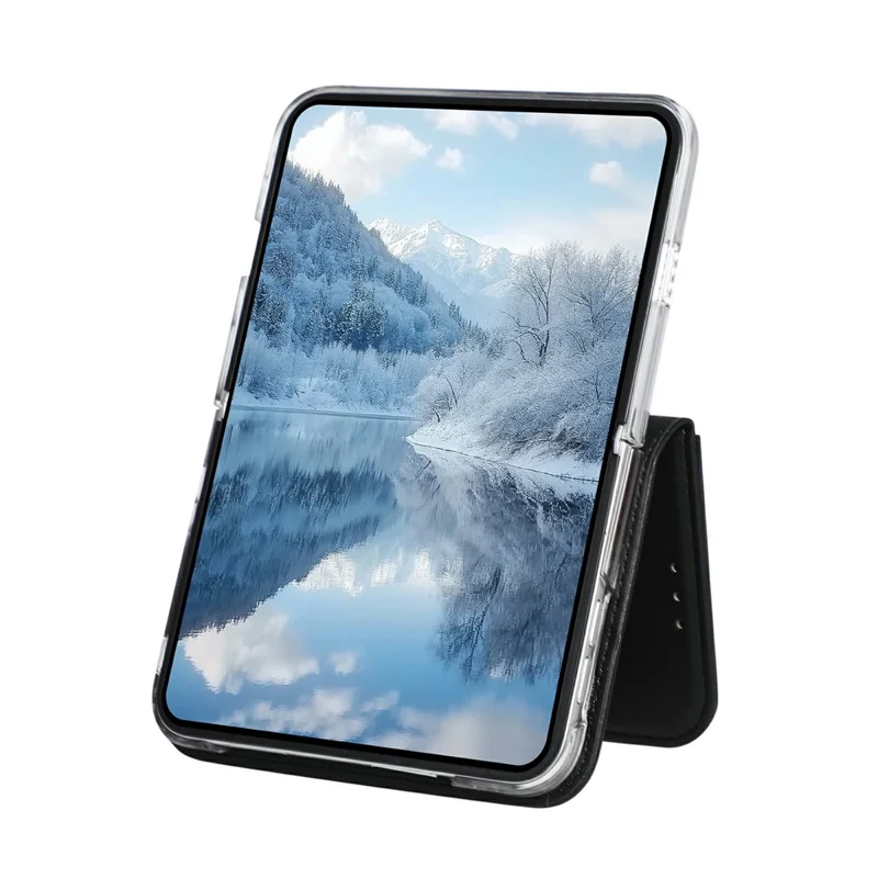 ABEEL for iPhone Duo Phone Case RFID Blocking Leather Flip Cover - Black