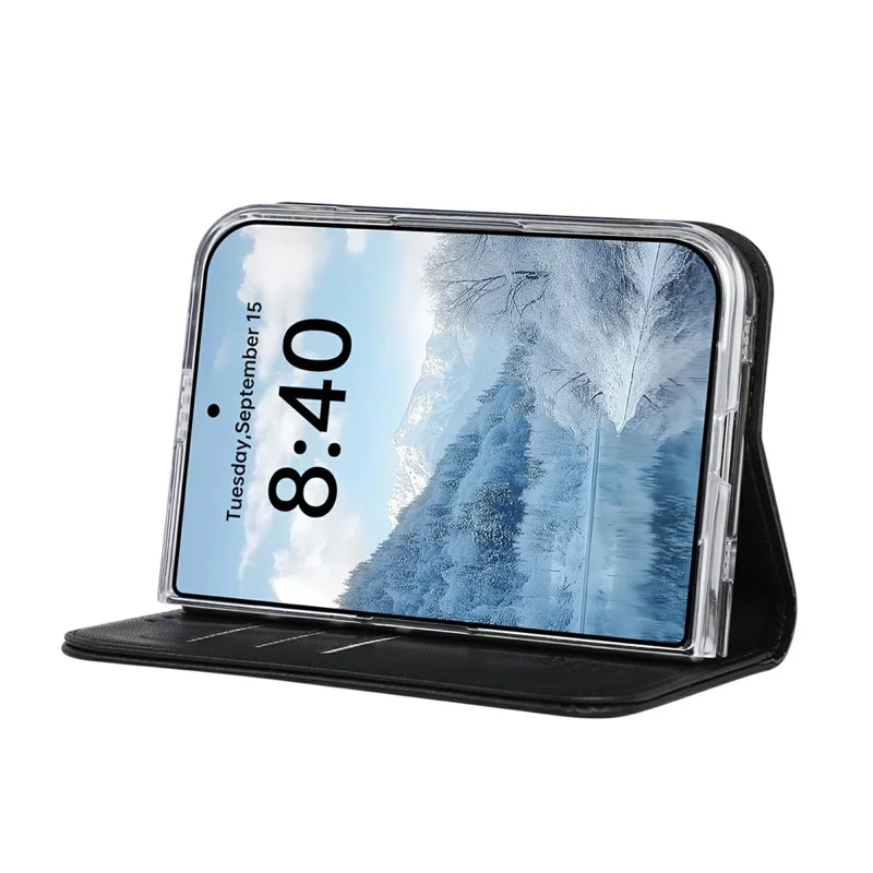 ABEEL for iPhone Duo Phone Case RFID Blocking Leather Flip Cover - Black