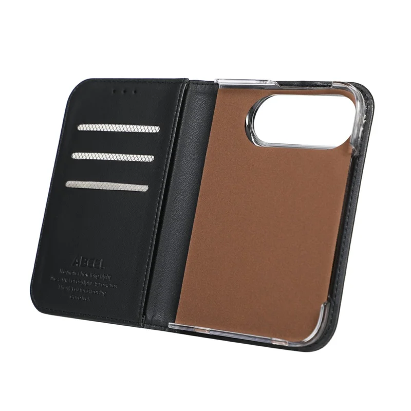 ABEEL for iPhone Duo Phone Case RFID Blocking Leather Flip Cover - Black
