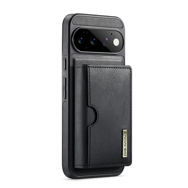 DG.MING M6 Series For Google Pixel 11 Pro XL Case Magnetic RFID Blocking Wallet PU + PC + TPU Phone Cover - Black