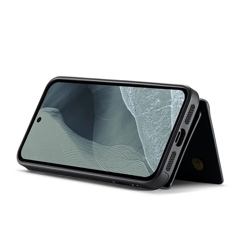 DG.MING M6 Series For Google Pixel 11 Pro XL Case Magnetic RFID Blocking Wallet PU + PC + TPU Phone Cover - Black